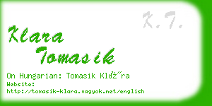 klara tomasik business card